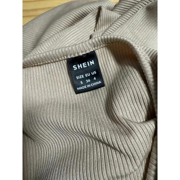 SHEIN Cut Out Cream Mini Dress Form Fitting Sleeveless Party Casual Sz Small - Picture 8 of 8